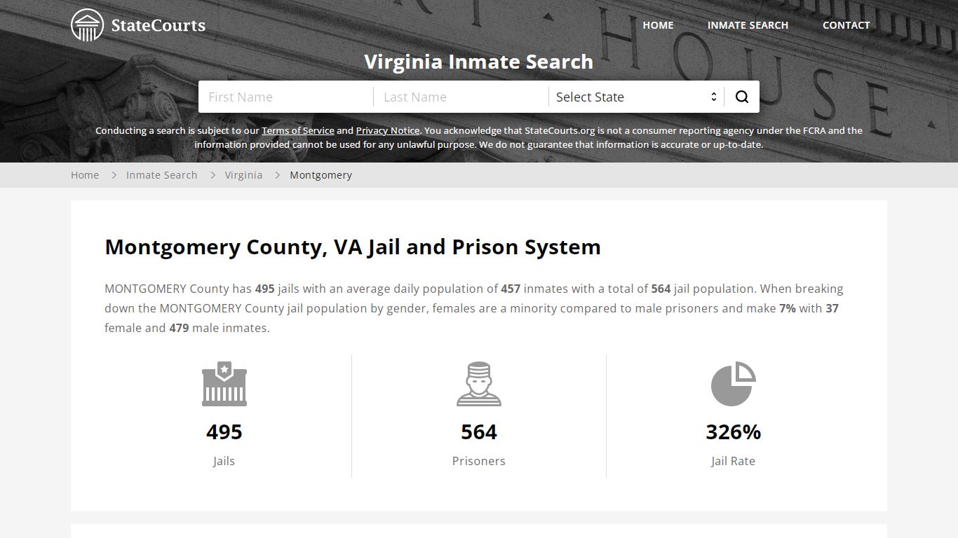 Montgomery County, VA Inmate Search - StateCourts